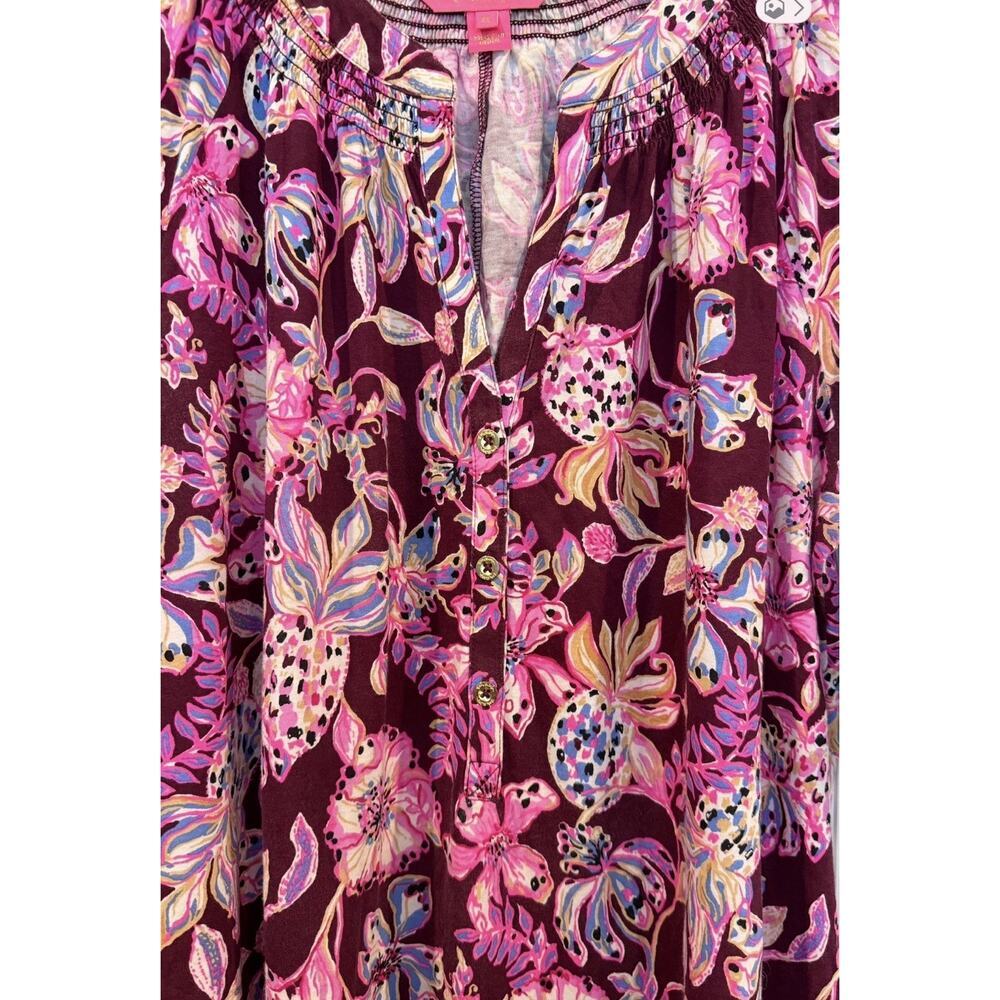 Lilly Pulitzer Amarena Cherry Tropical With A Twist Norris Button Print Dress XL - Picture 10 of 13